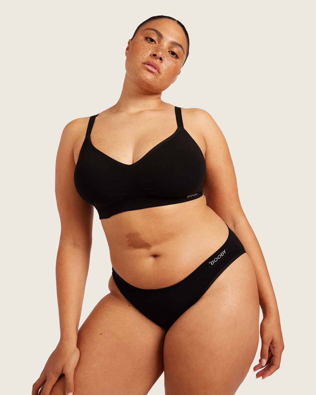 Period & Leak Proof - Hipster Bikini - Light - Black