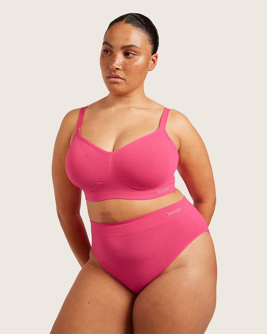 Wireless Full Bust T-Shirt Bra - BCAM Pink
