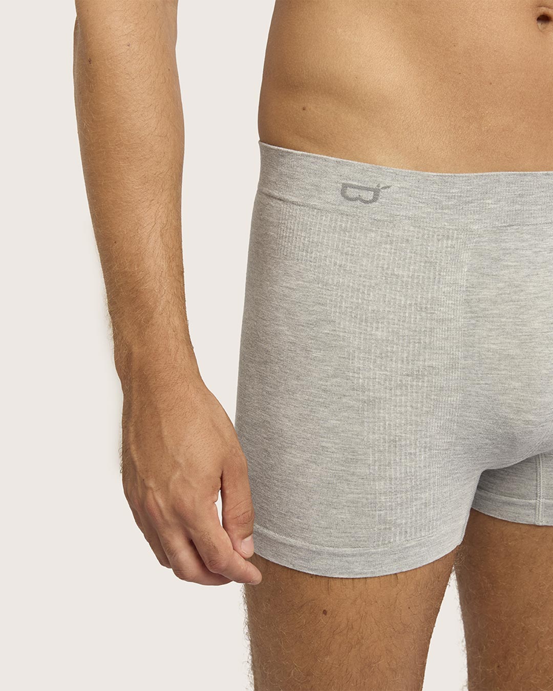 Men's Seamfree Boxer Briefs - Light Grey Marl