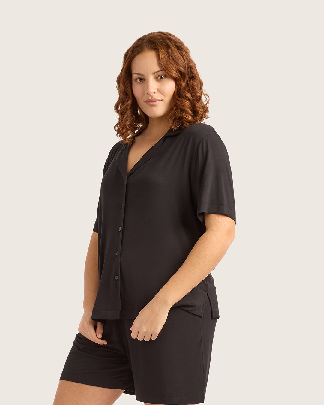Goodnight Short Sleeve Sleep Shirt - Black