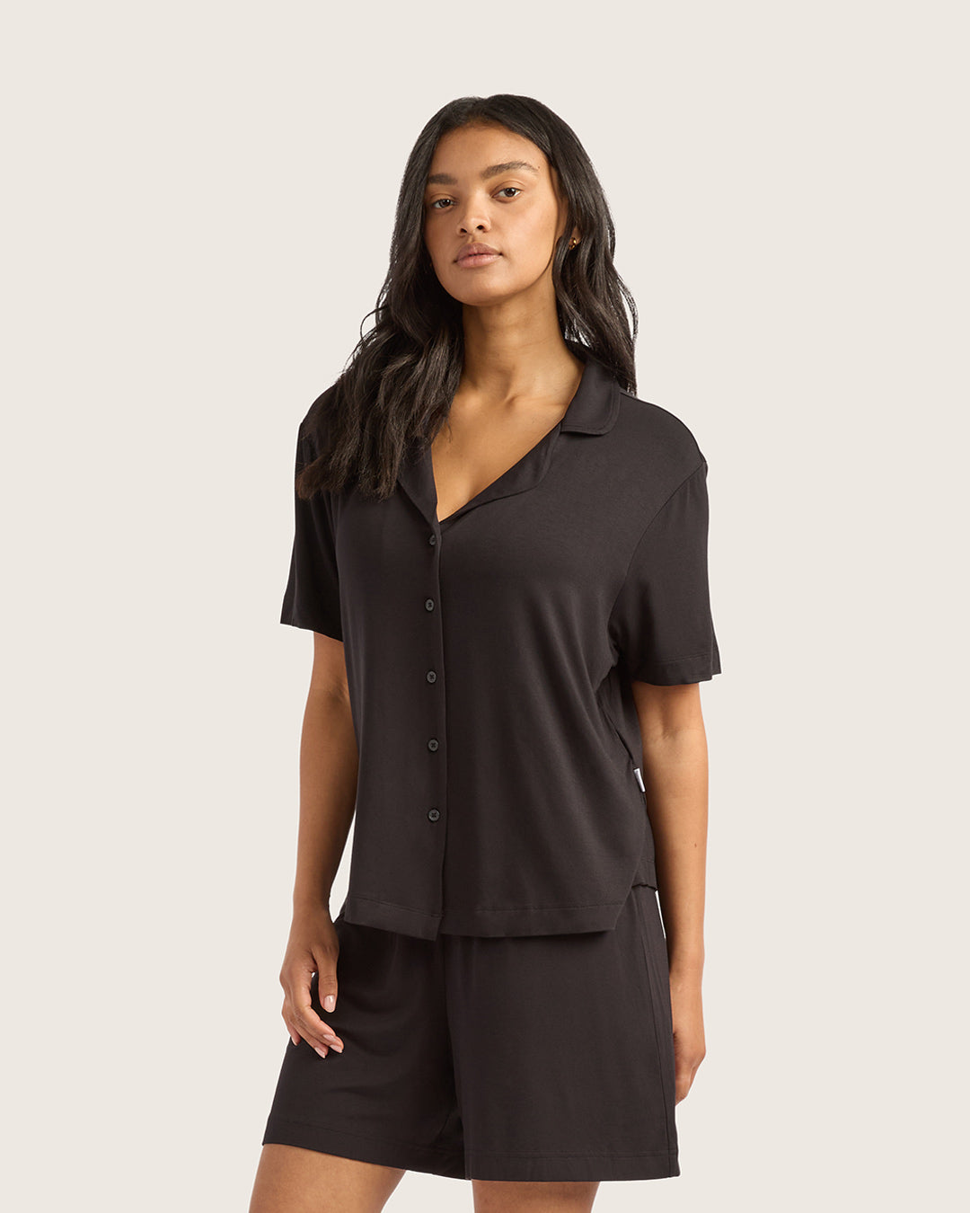 Goodnight Short Sleeve Sleep Shirt - Black