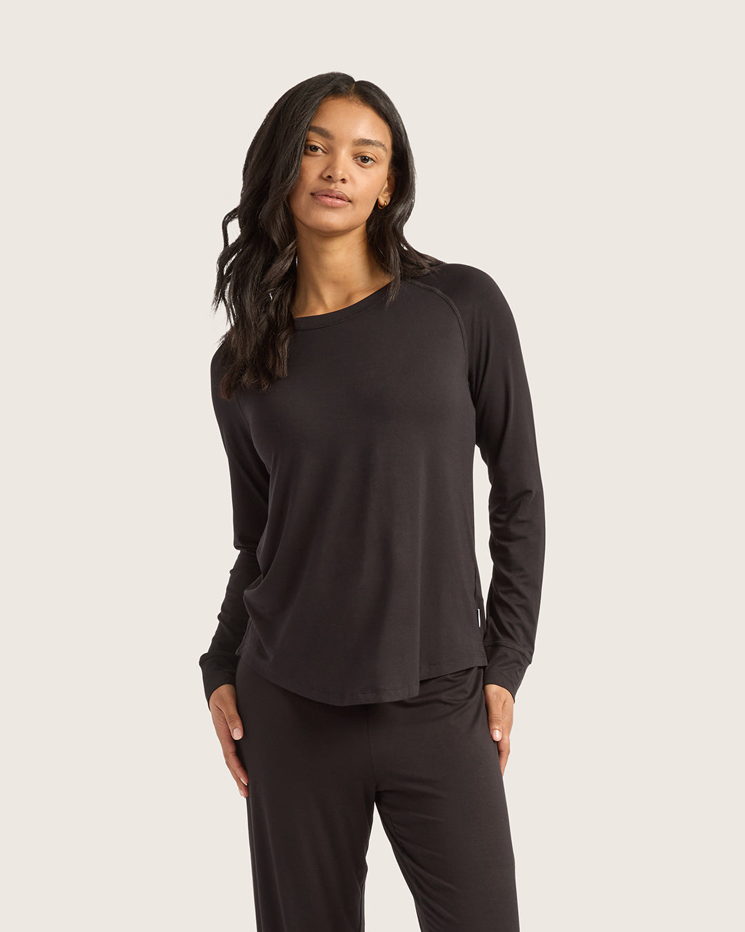 Goodnight Raglan Sleep Top - Black