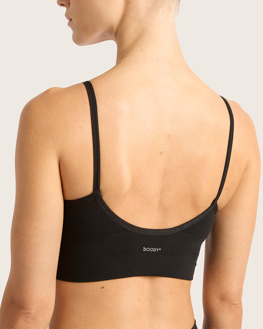 LYOLYTE Ribbed Low Back Bralette - Black