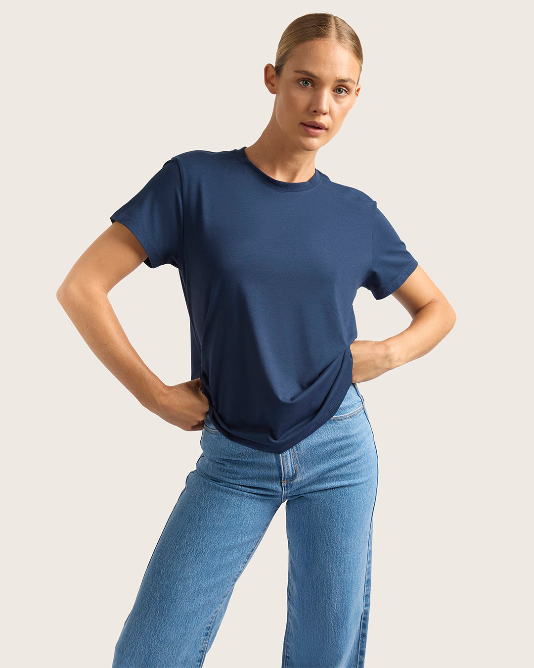 Women's Classic Crew Neck T-Shirt - Navy