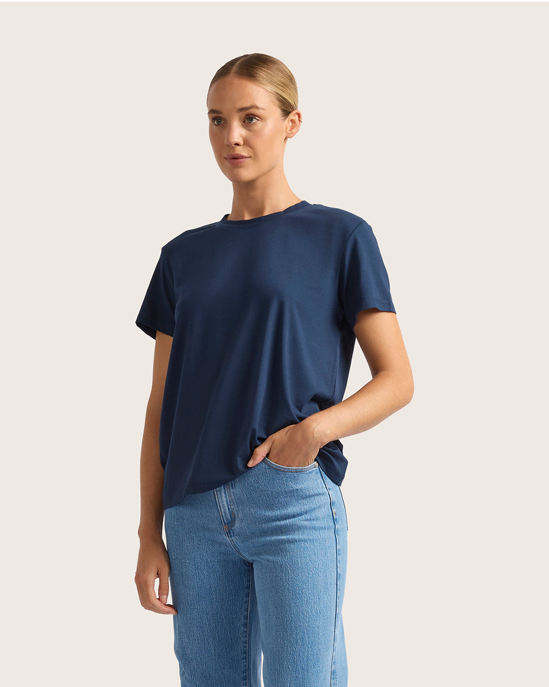 Women's Classic Crew Neck T-Shirt - Navy