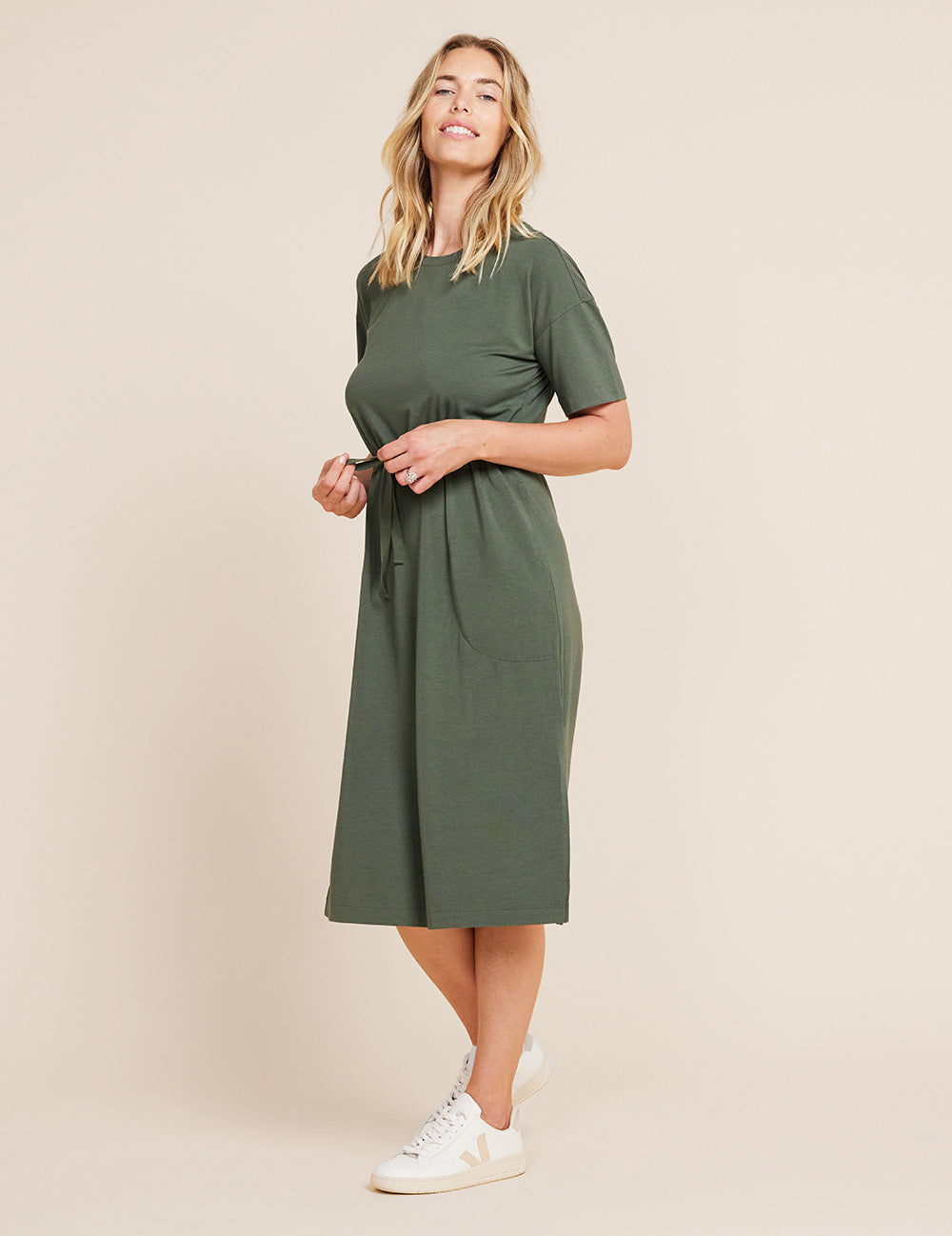 T-Shirt Tie Dress - Moss