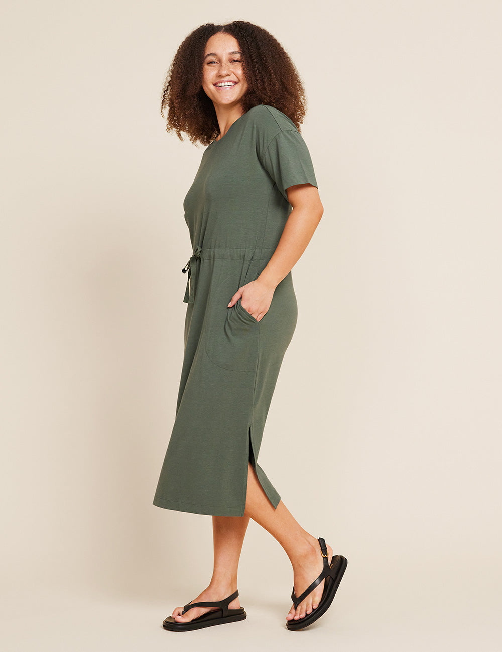 T-Shirt Tie Dress - Moss