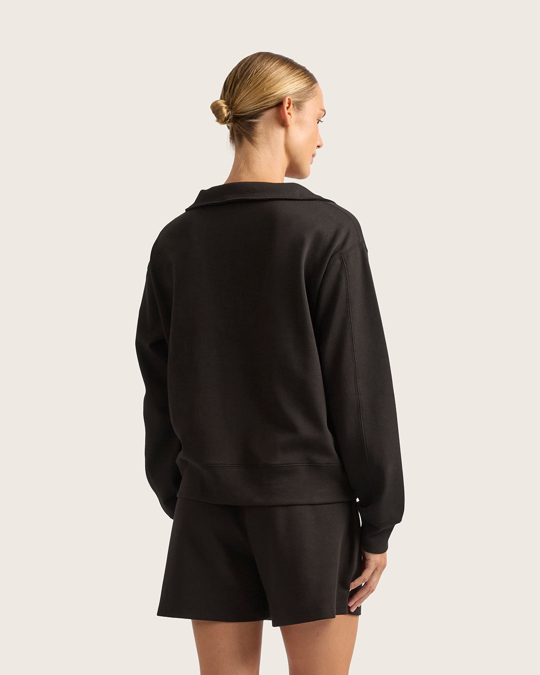 Women's Quarter Zip Sweater - Black