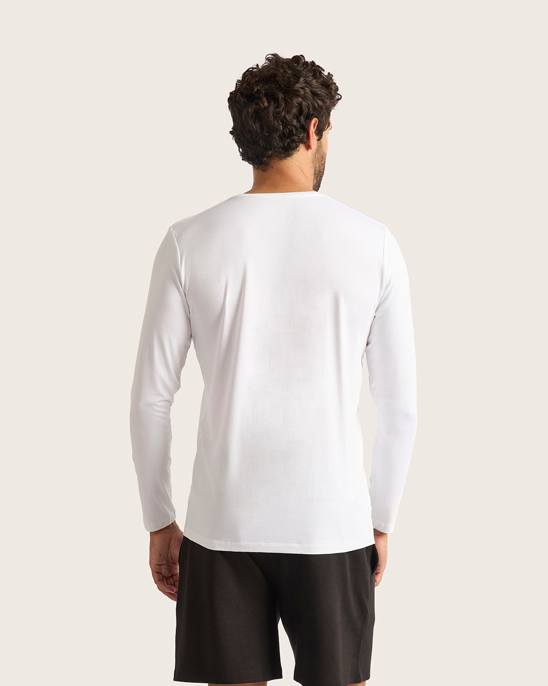 Men's Base Layer Long Sleeve Crew Neck T-Shirt - White