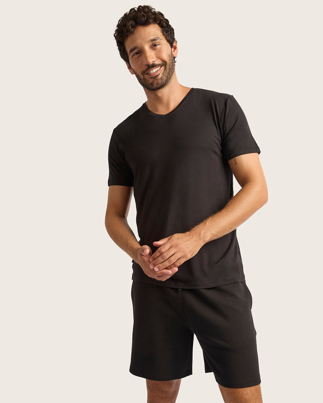 Men's Base Layer V-Neck T-Shirt - Black
