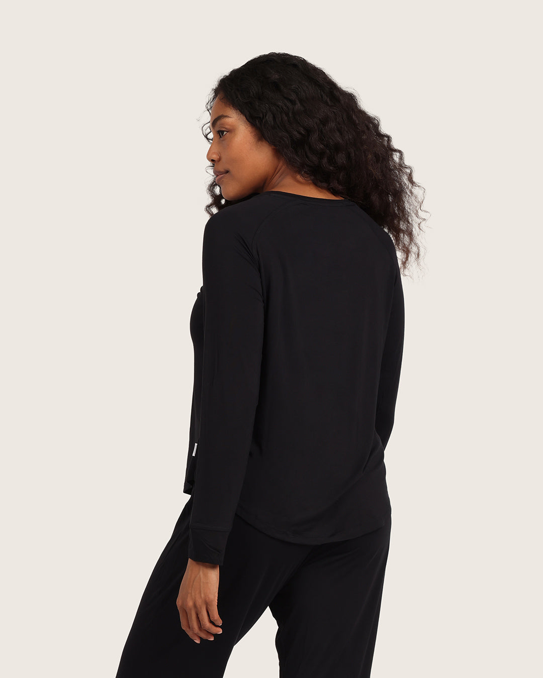 Goodnight Raglan Sleep Top - Black