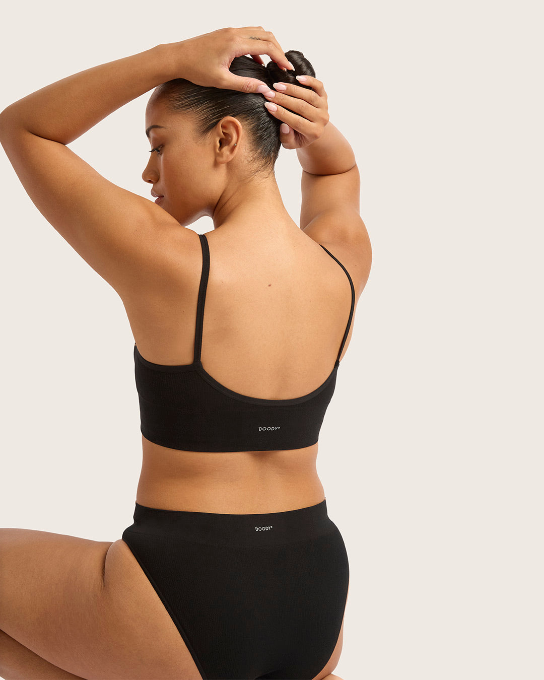 LYOLYTE Ribbed Low Back Bralette - Black