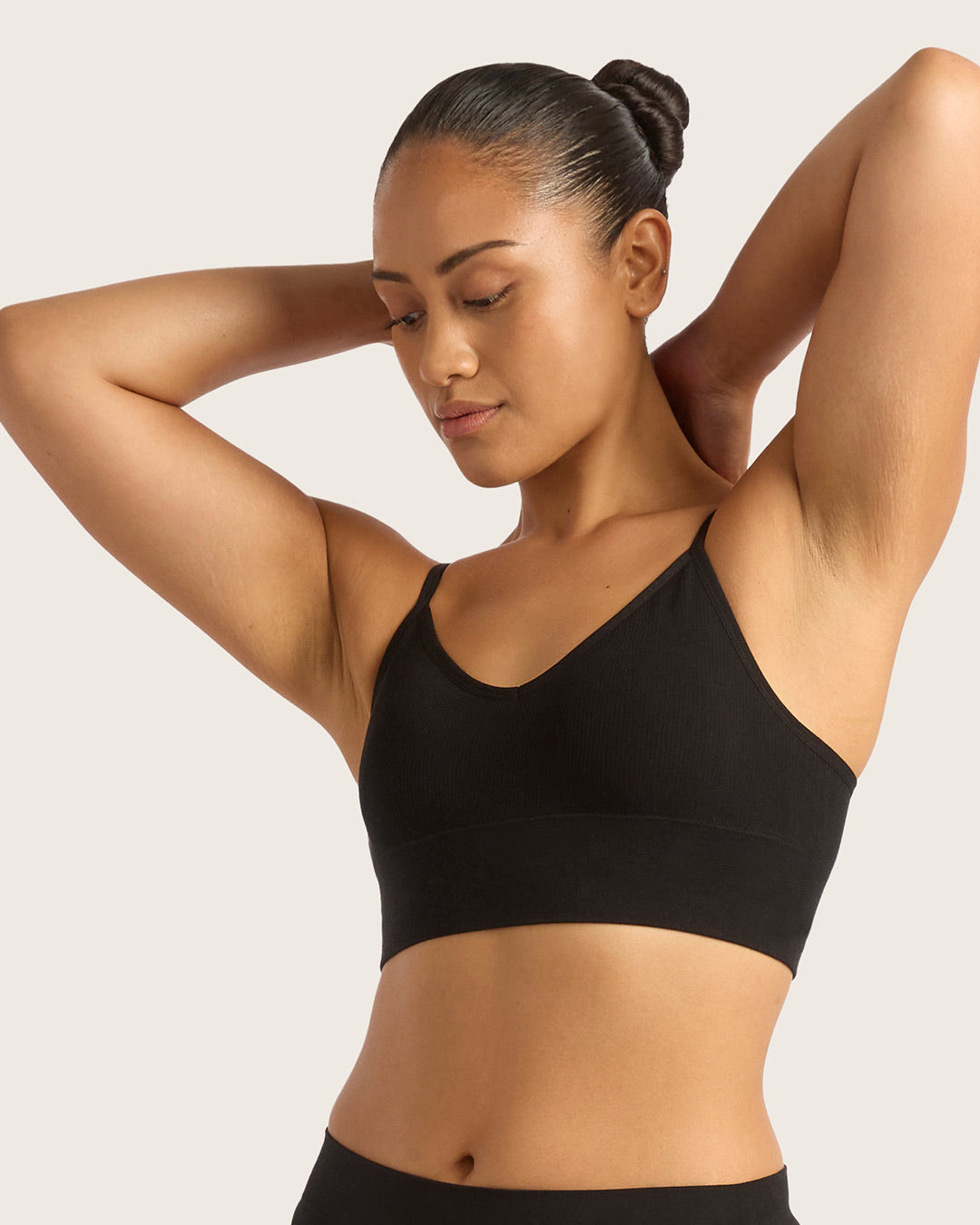 LYOLYTE Ribbed Low Back Bralette - Black