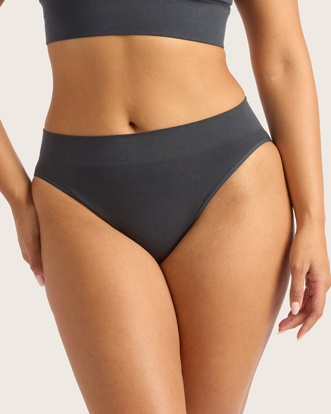 LYOLYTE Ribbed High Leg Briefs - Storm