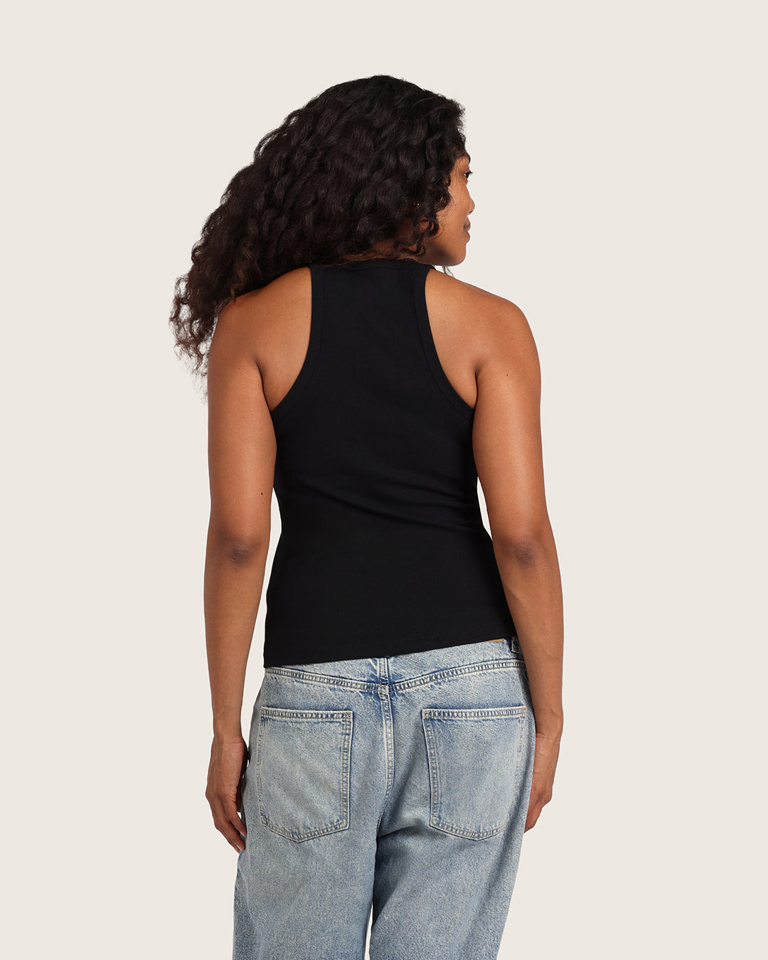 Women's Ribbed Racerback Tank - Black