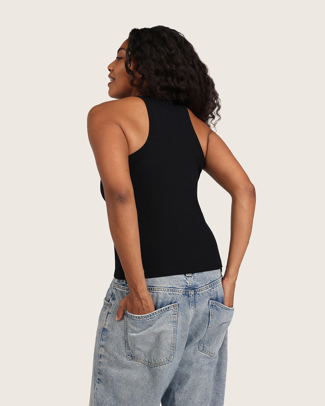 Women's Ribbed Racerback Tank - Black