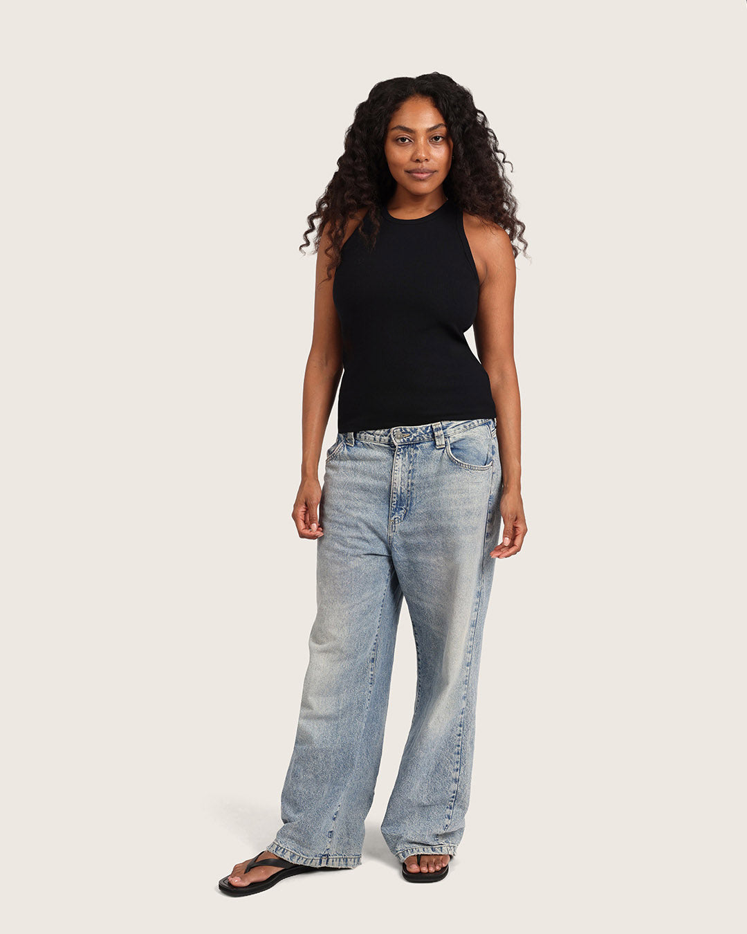 Women's Ribbed Racerback Tank - Black