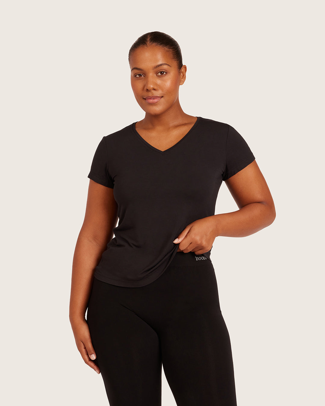 Women's Base Layer V-Neck T-Shirt - Black