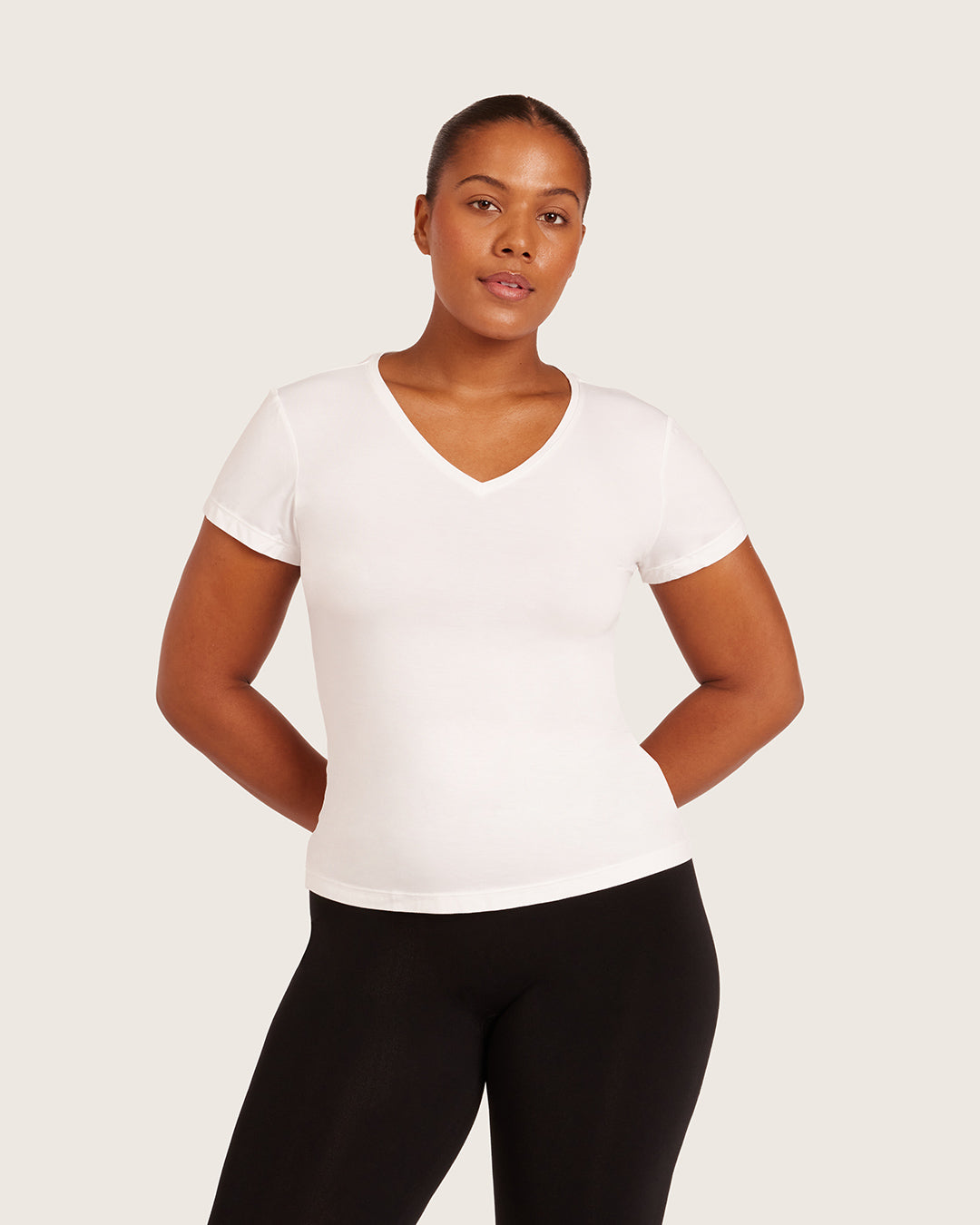 Women's Base Layer V-Neck T-Shirt - White