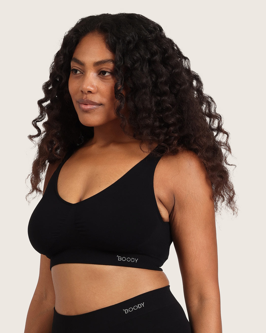 Seamfree Padded Crop Bra - Black