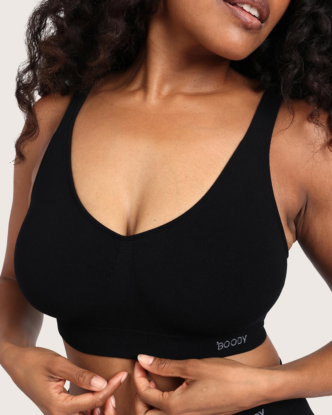 Seamfree Padded Crop Bra - Black