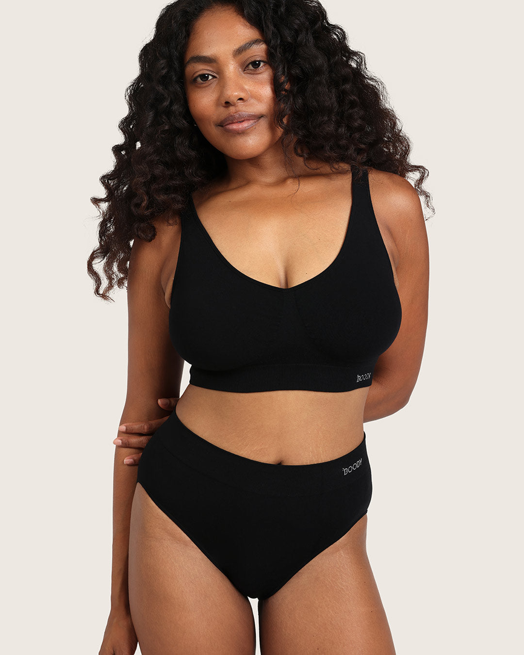 Seamfree Padded Crop Bra - Black