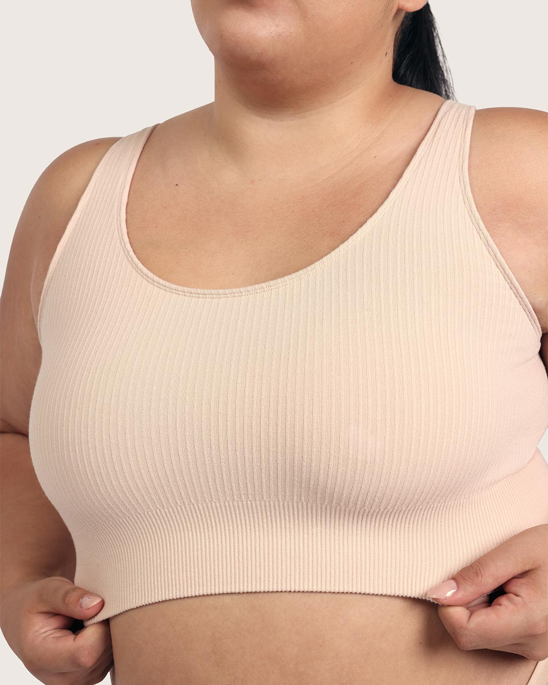 Ribbed Seamfree Crop - Shell