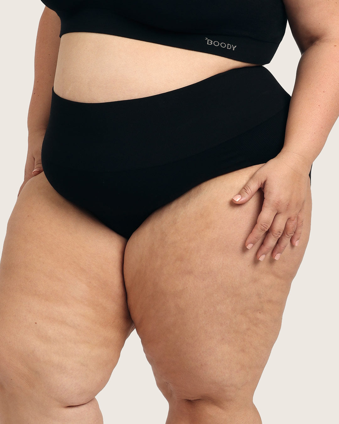 Shaper High Cut Full Briefs - Black