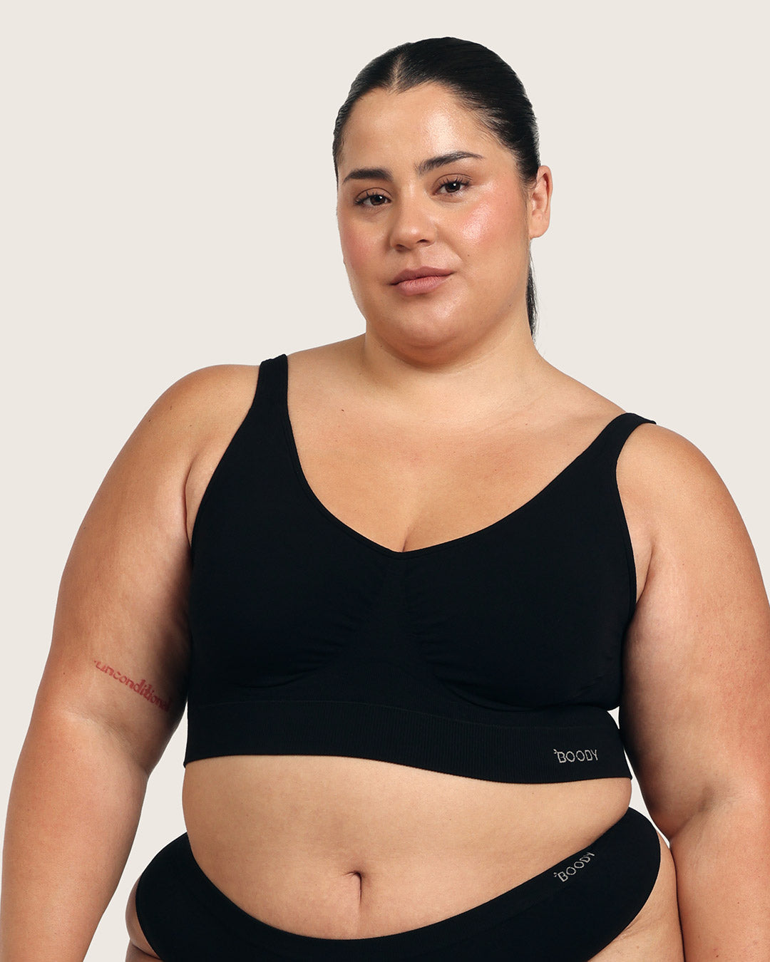 Seamfree Padded Crop Bra - Black