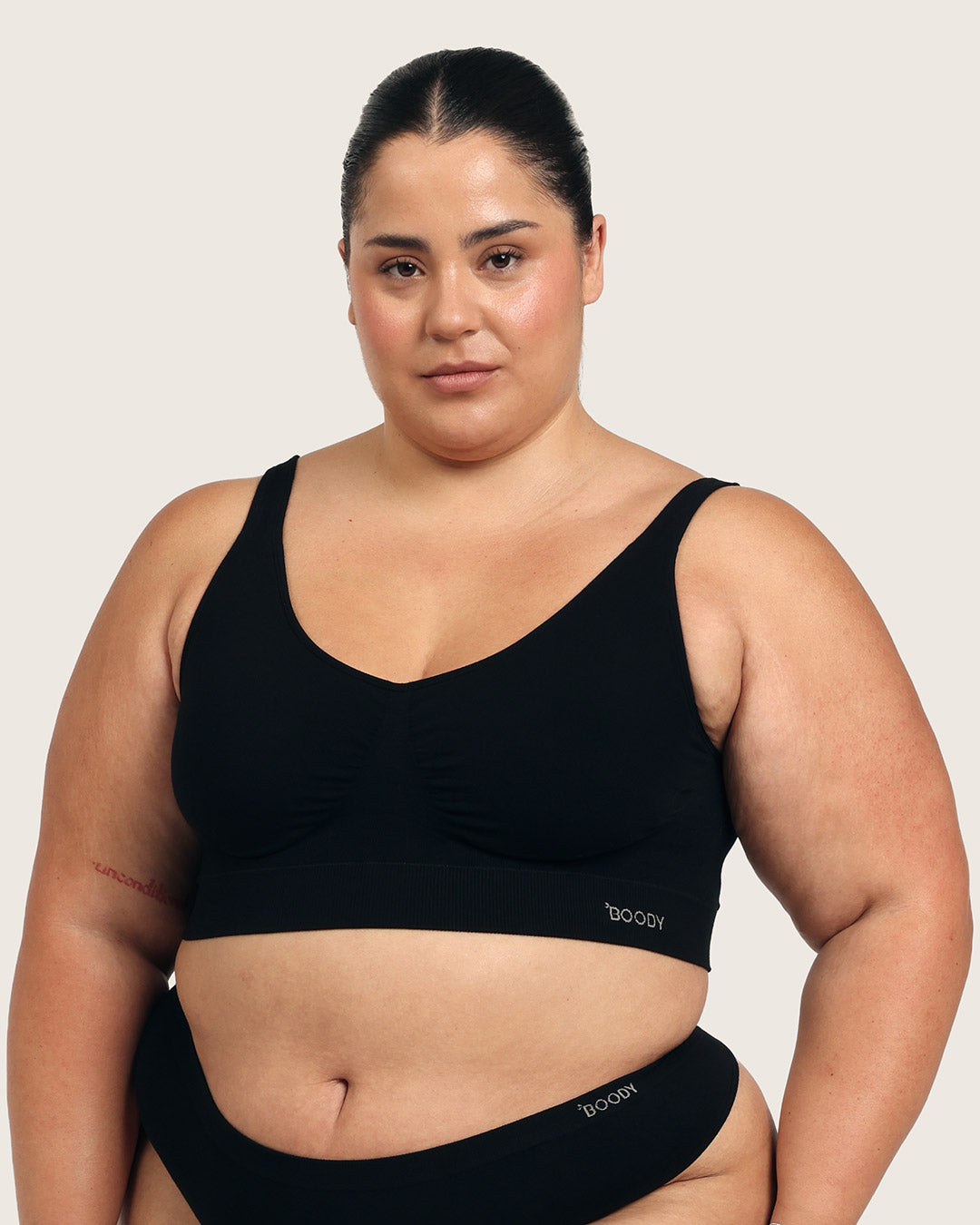 Seamfree Padded Crop Bra - Black