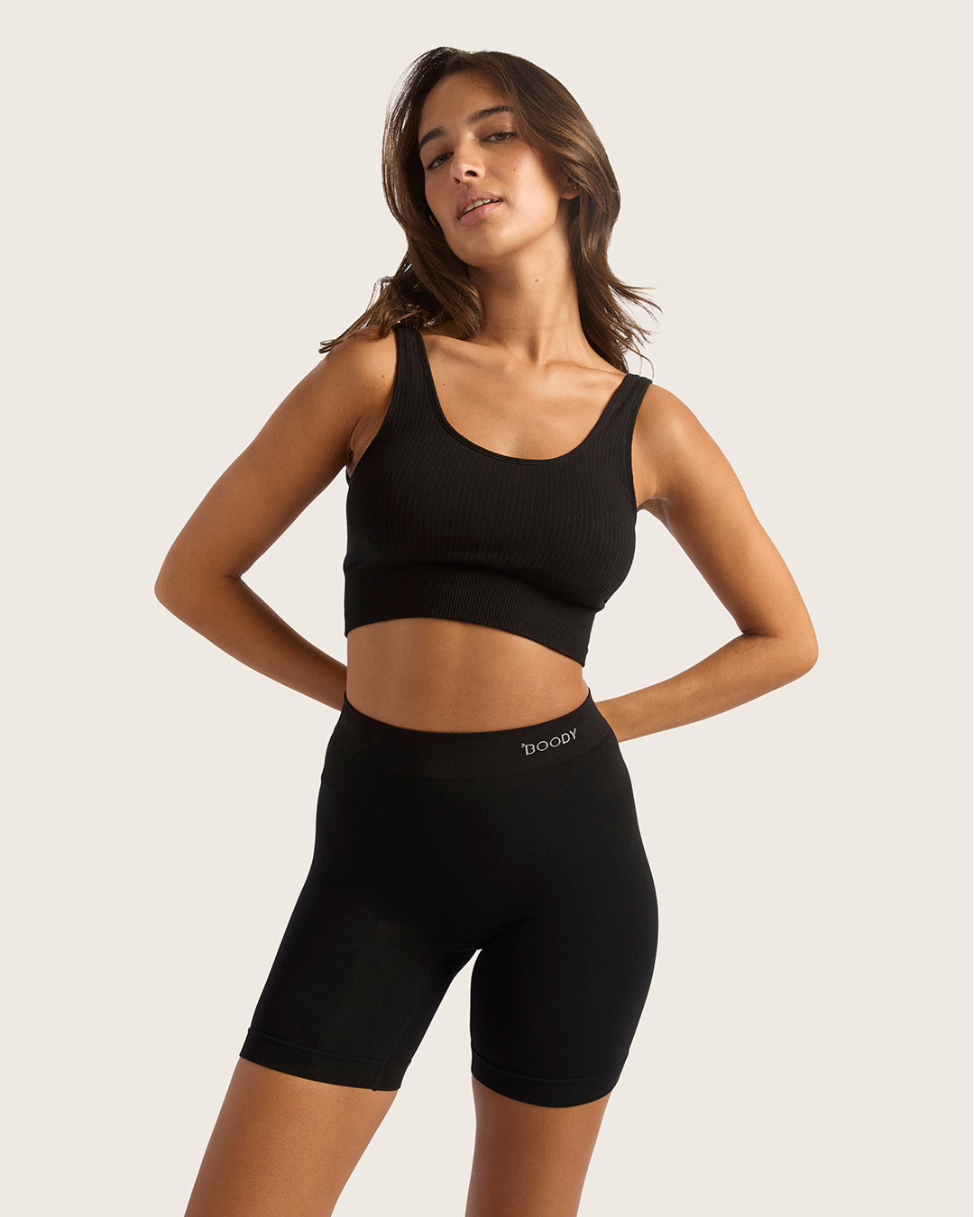 Ribbed Seamfree Crop-Black
