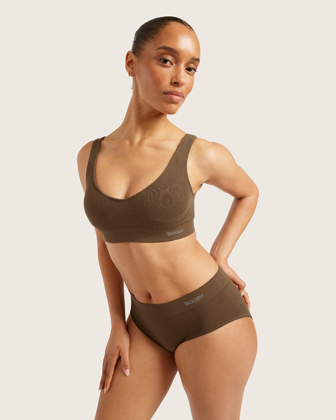 Seamfree Padded Crop Bra - Clove