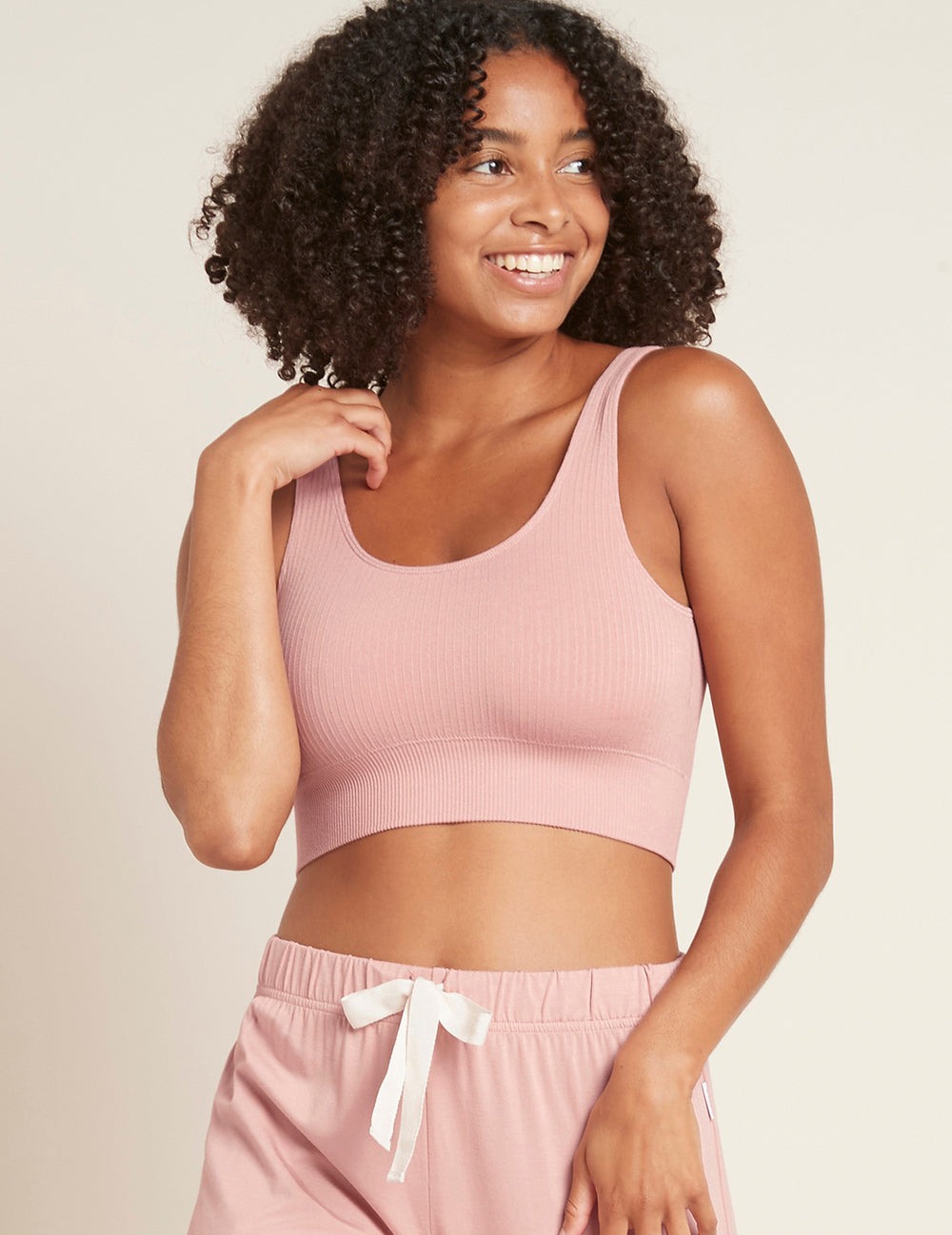 Ribbed Seamfree Crop - Dusty Pink