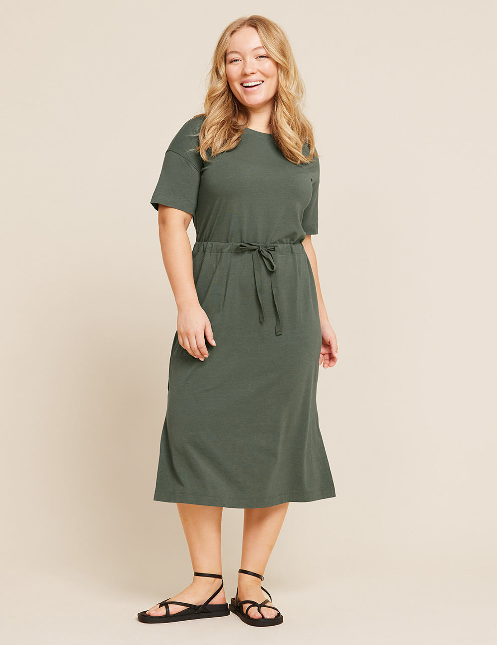 T-Shirt Tie Dress - Moss