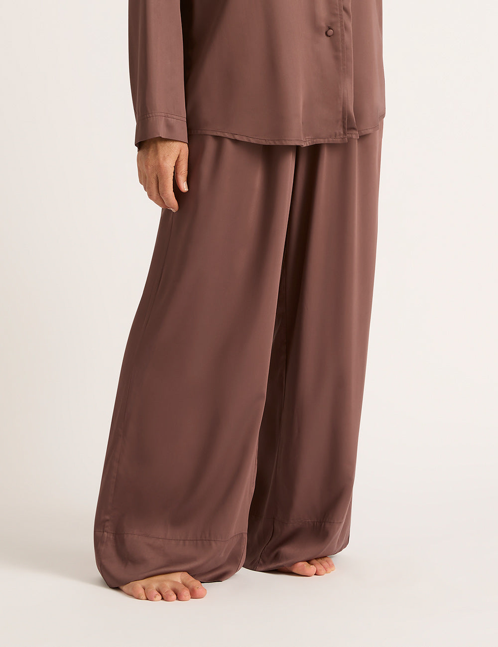 Vegan Silk Wide Leg Pant - Garnet