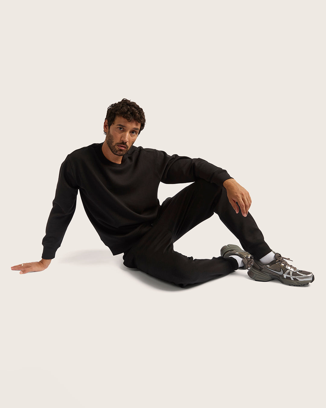 Bamboo CloudKnit Men's Cuffed Sweat Pants - Black