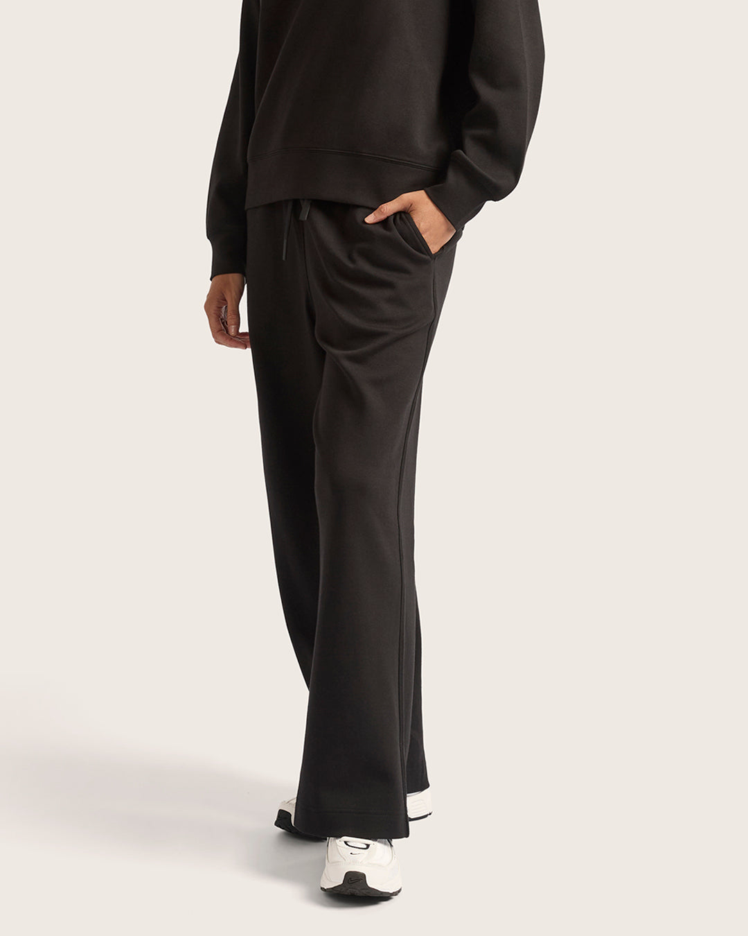 Bamboo CloudKnit Women's Straight Leg Sweat Pants - Black