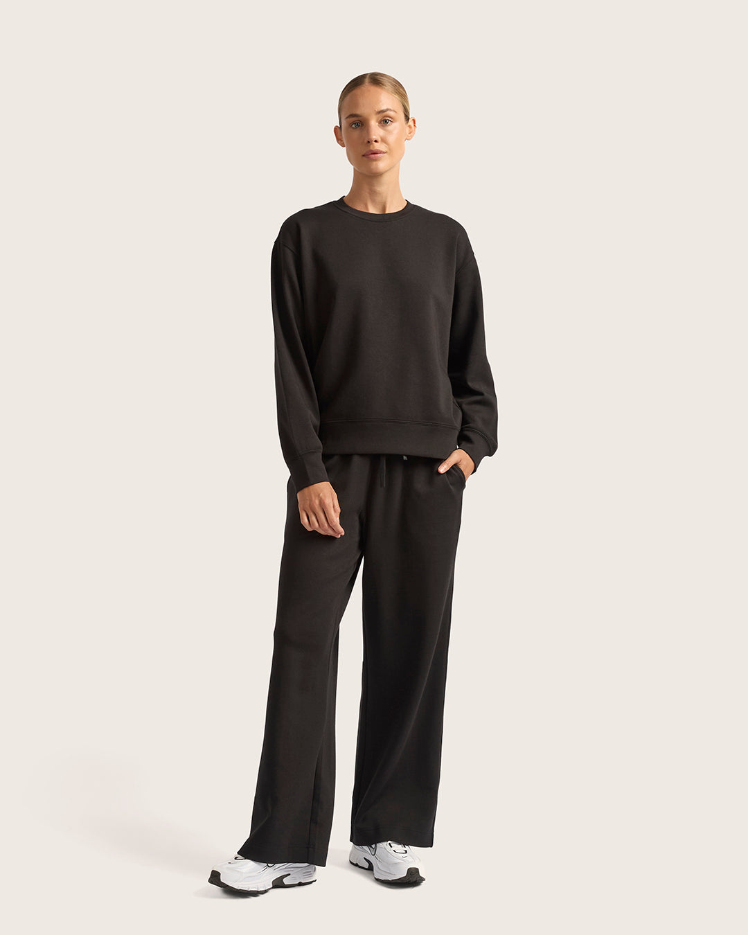 Bamboo CloudKnit Women's Straight Leg Sweat Pants - Black