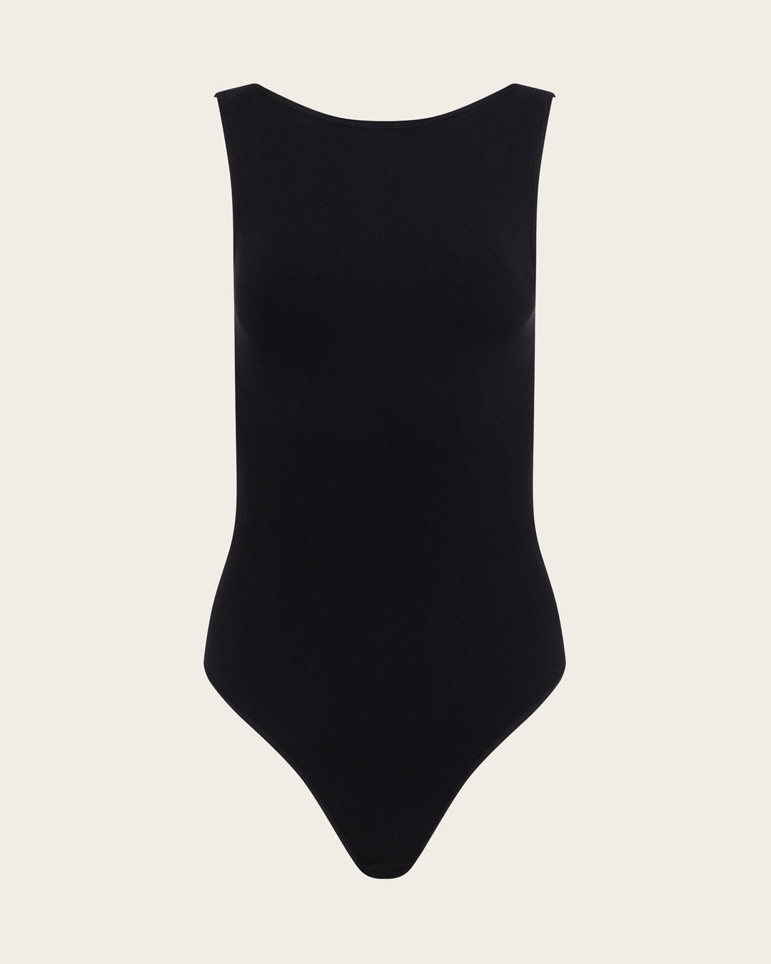 Ribbed Boat Neck Bodysuit - Black