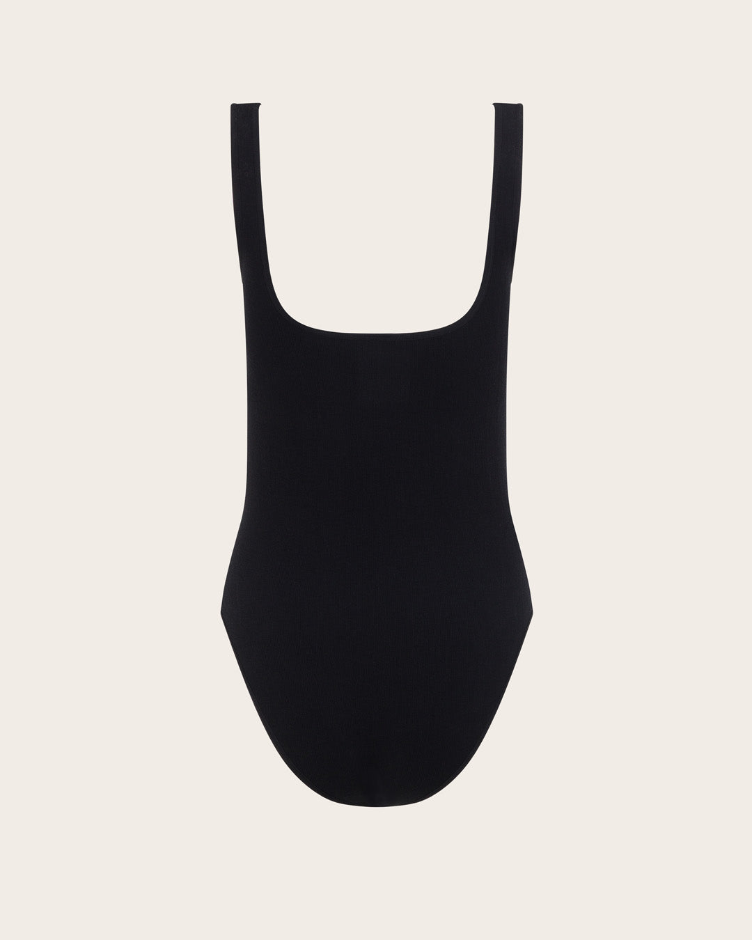 Ribbed Square Neck Bodysuit - Black