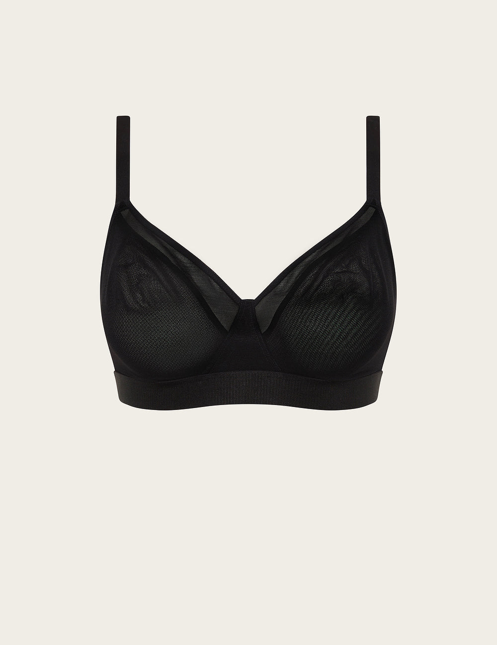 FreeMesh Full Bust Wireless Bra - Black