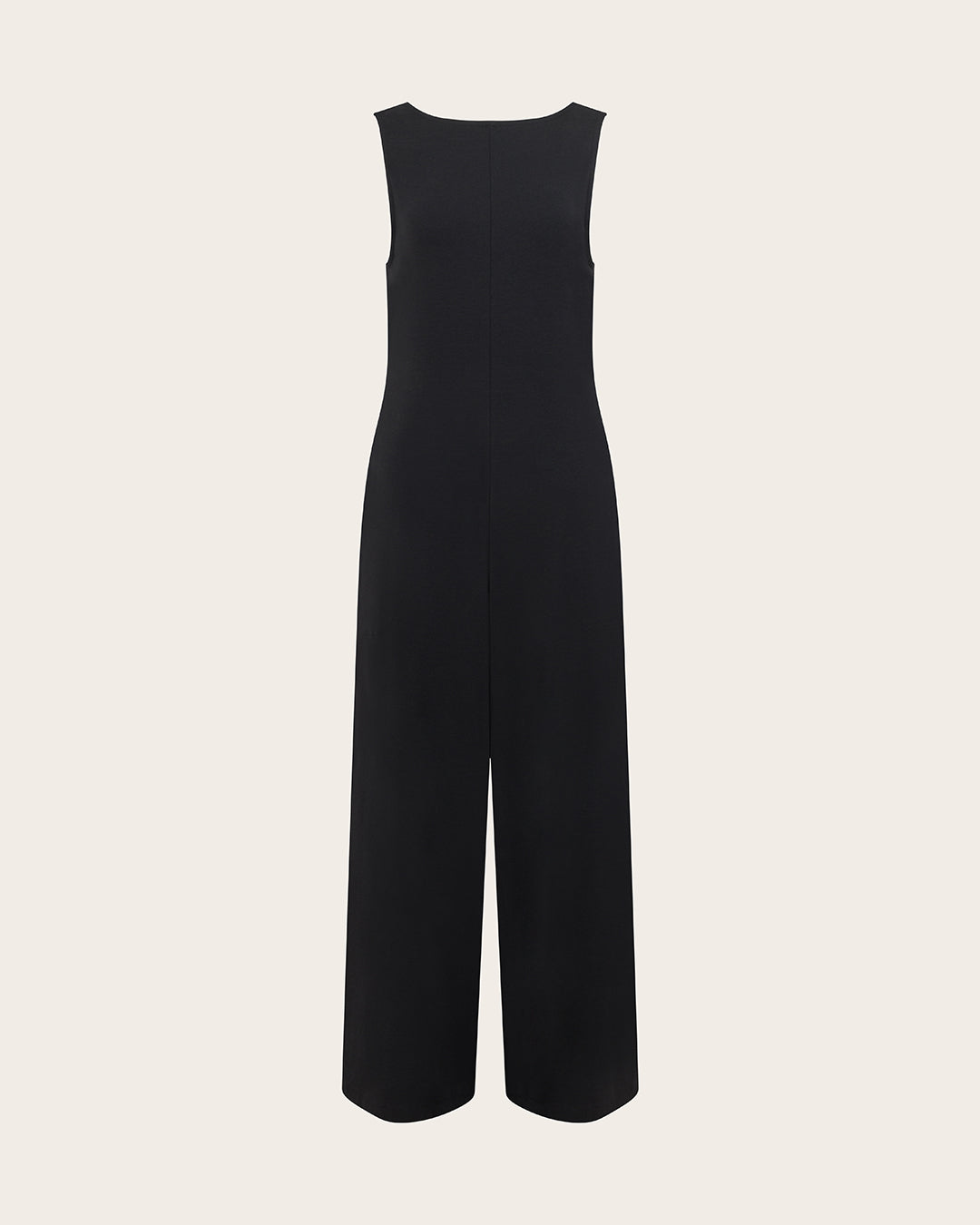 Boat Neck Jumpsuit - Black