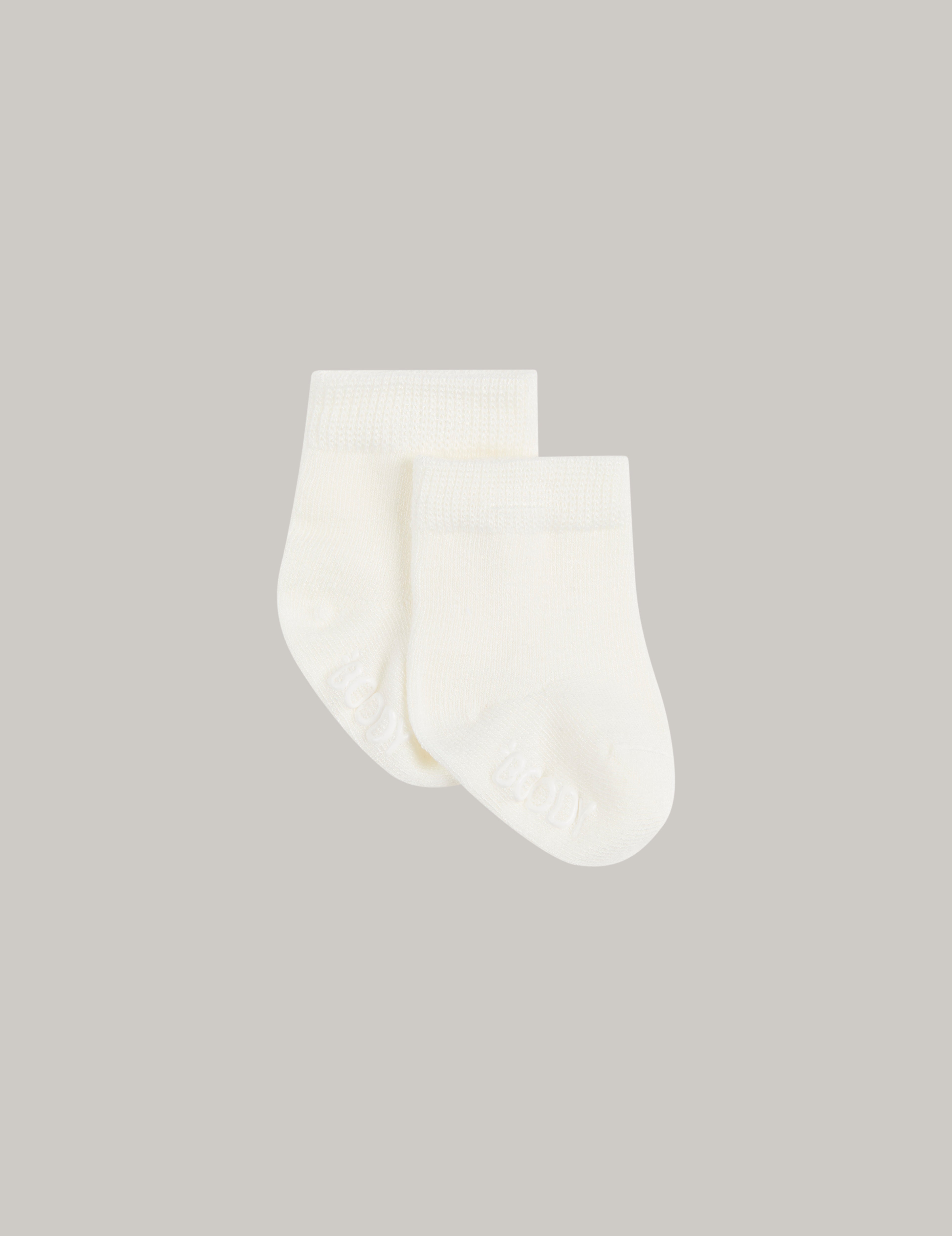 Baby Socks - 3 Pack - Heather Grey / Natural White / Stripe