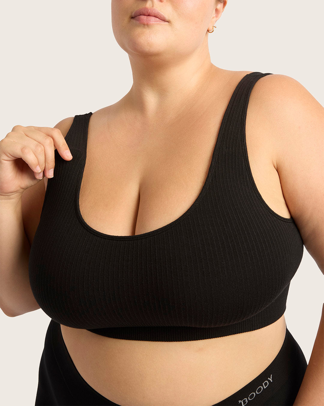 Ribbed Seamfree Crop-Black