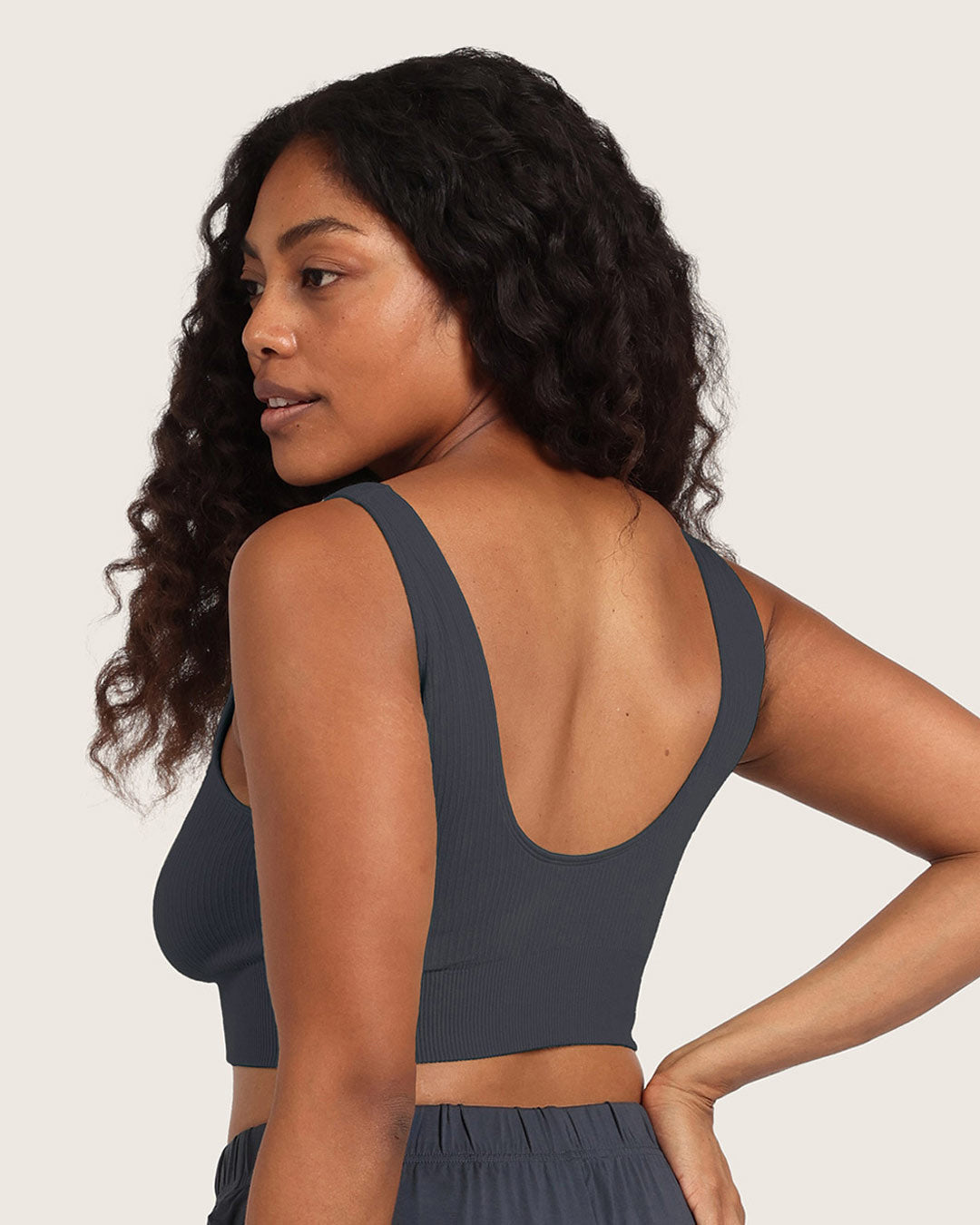 Ribbed Seamfree Crop-Storm