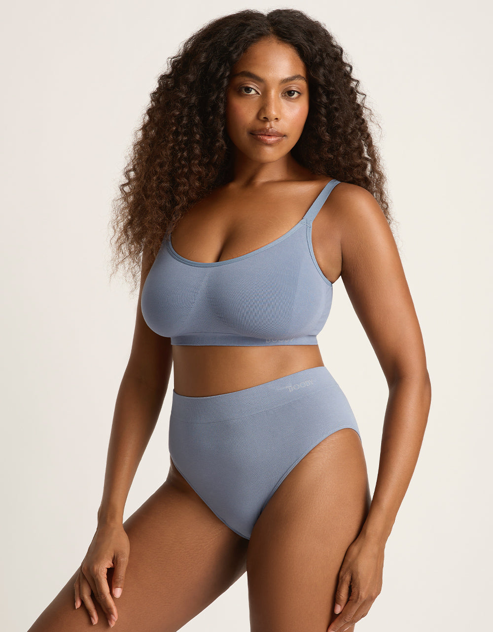 Full Bust Wireless Bra - Dusty Blue