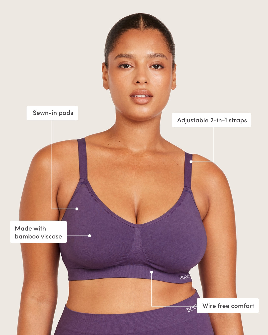 Wireless Full Bust T-Shirt Bra - Amethyst