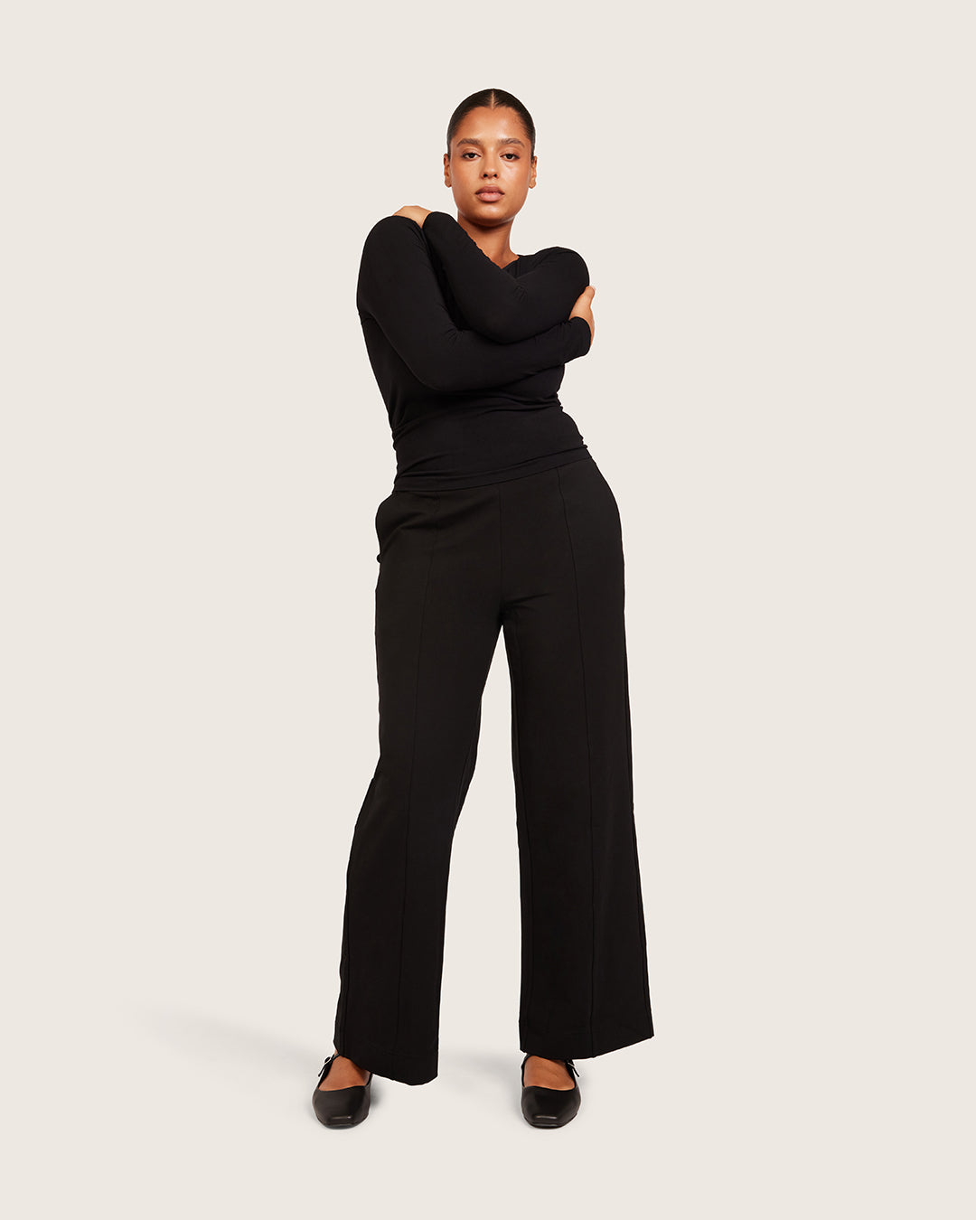 Relaxed Leg Pants - Regular - Black