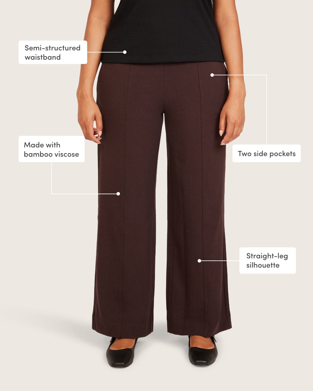 Relaxed Leg Pants - Regular - Carob