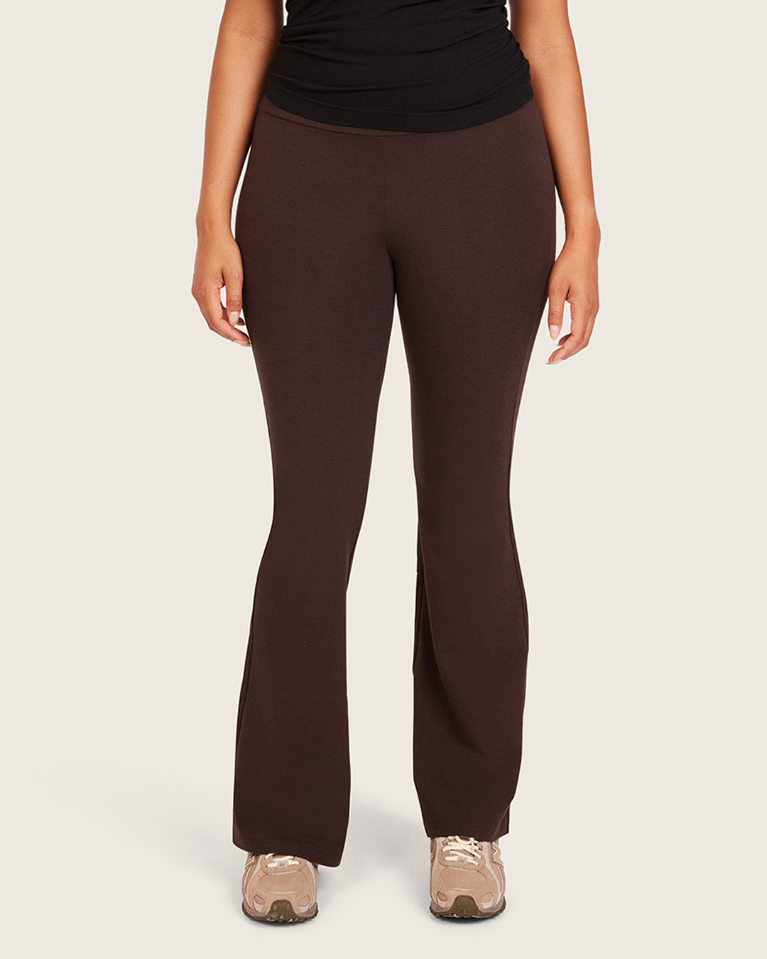 High Waist Flare Pants - Regular - Carob